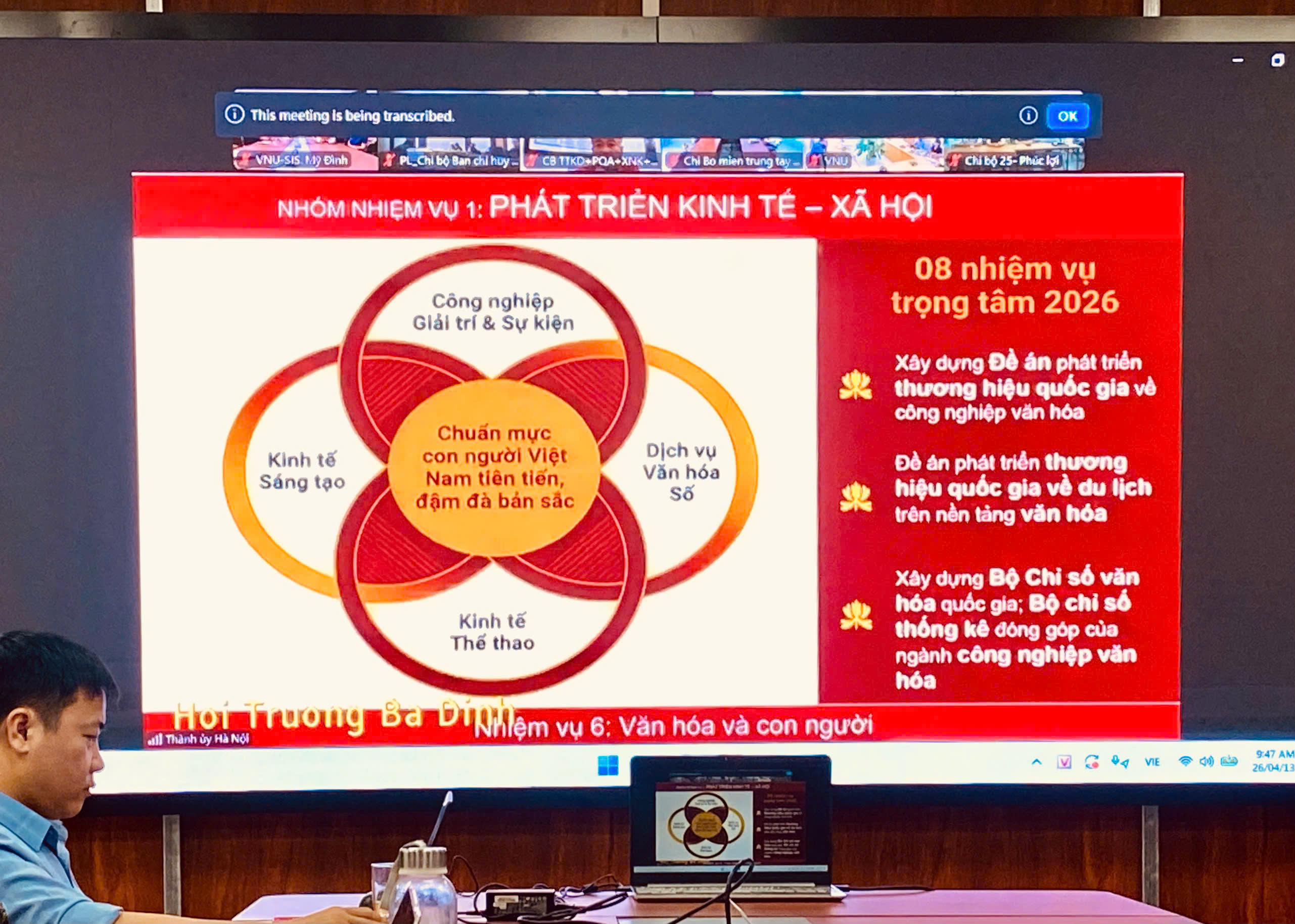 Đảng bộ Trường Khoa học liên ngành và Nghệ thuật tham dự Hội nghị toàn quốc nghiên cứu, học tập, quán triệt và triển khai thực hiện Nghị quyết Hội nghị lần thứ hai Ban Chấp hành Trung ương Đảng khóa XIV